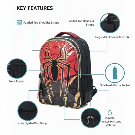 Spider man theme Backpack | Water-Resistant Material | Lightweight & Durable
