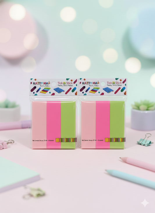 Sticky Notes Set| 3 Bright Pastel Colors| 3x3 Inch | 50 Sheets Per Pad| Strong Adhesive| Perfect for Study| School|Arts and Crafts