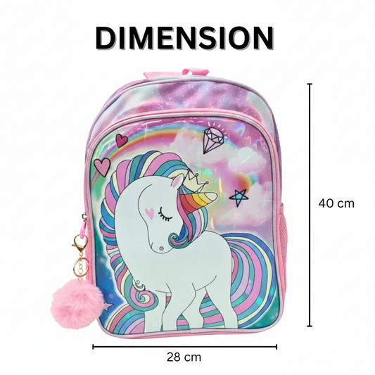 Unicorn theme Backpack| Lightweight & Durable | Spacious Compartments
