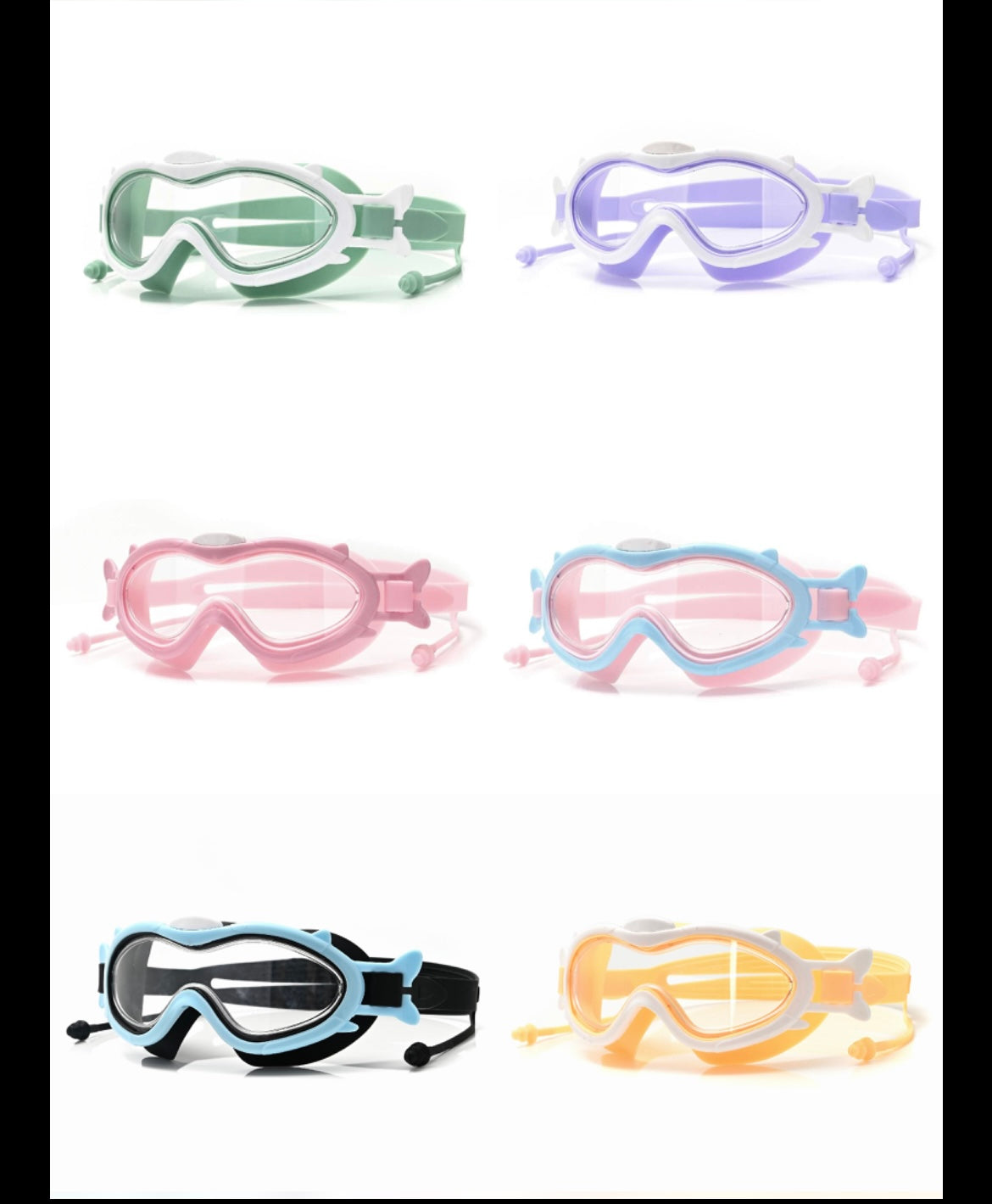 Swim Goggles For Adult with Intergrated Ear Plugs, Big Frame Competition Professional Swim Goggles Swimming, Anti-fog Diving Goggles Swimming Goggles for Surfing,