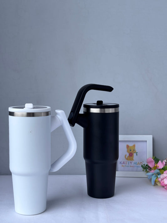 Stainless Steel Insulated Tumbler with Angled holding Handle
