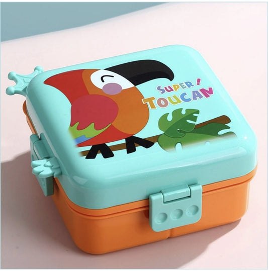 Super Toucan Cartoon Square Lunch Box for Kids