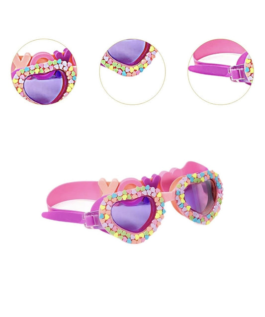 Kids Swim heart shaped Goggles Child Swimming Goggles for Learning Swimming Outdoor Party Rainbow Heart Patch | Water Sports | Swimming | Goggles