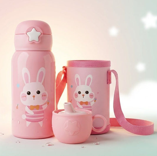 450ml | Pastel Dream | Kids Water Bottle | Cute Prints | Leak-Proof Design.
