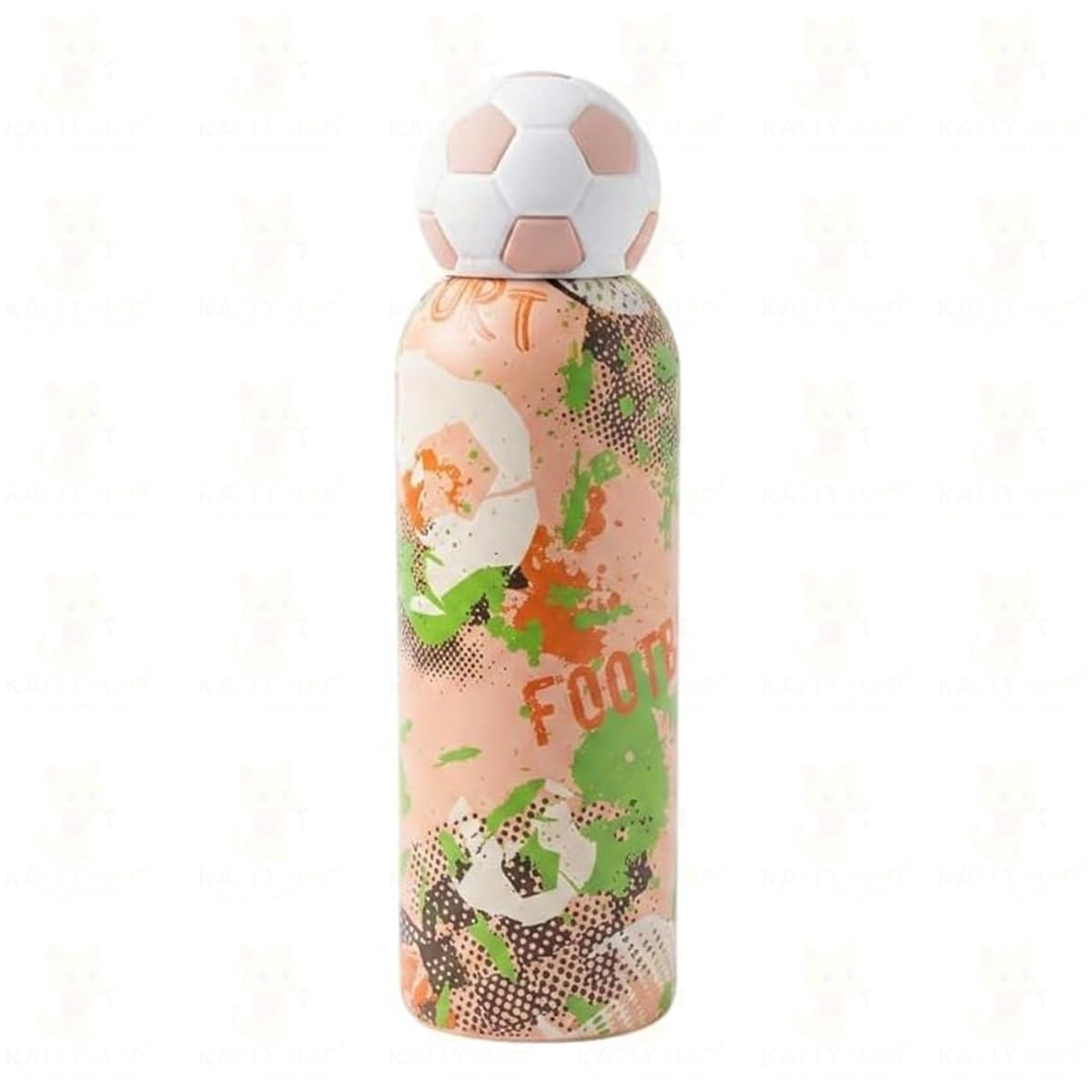 Katty Mao Football Water Bottle 500 ml, Sports Water Bottle, BPA Free Water Bottle for Kids, Teens & Adults, Water Bottle for Travel, School, Gym & Daily Use, Screw Cap