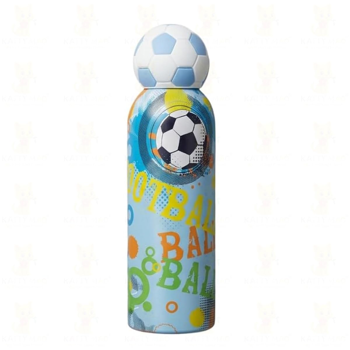 Katty Mao Football Water Bottle 500 ml, Sports Water Bottle, BPA Free Water Bottle for Kids, Teens & Adults, Water Bottle for Travel, School, Gym & Daily Use, Screw Cap