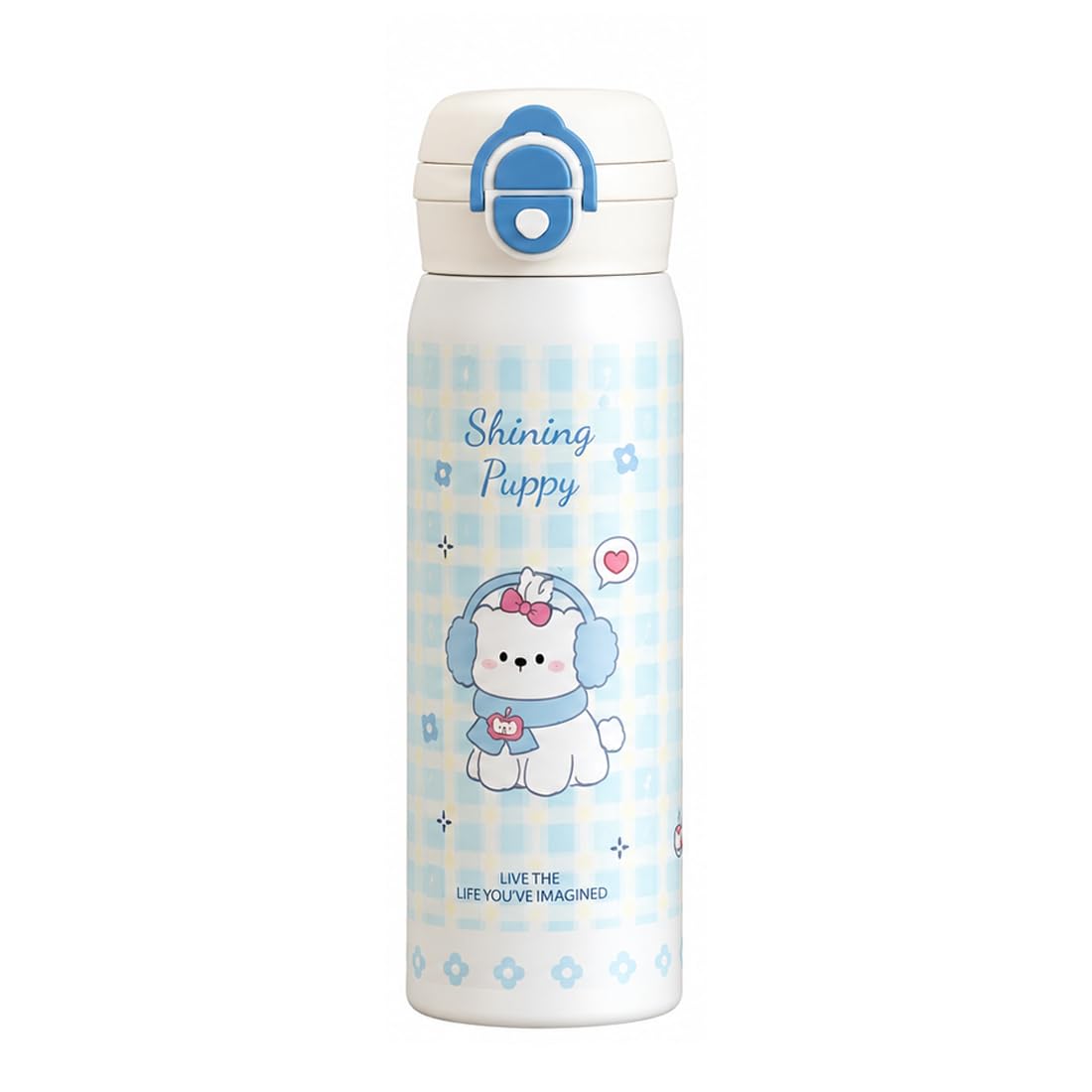 Katty Mao Water Bottle for School Kids, Sipper Water Bottle for Kids, BPA Free, Leakproof, Spill Proof, Wide Mouth, Carry Loop, 500 ml