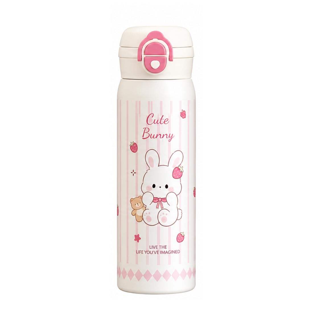 Katty Mao Water Bottle for School Kids, Sipper Water Bottle for Kids, BPA Free, Leakproof, Spill Proof, Wide Mouth, Carry Loop, 500 ml
