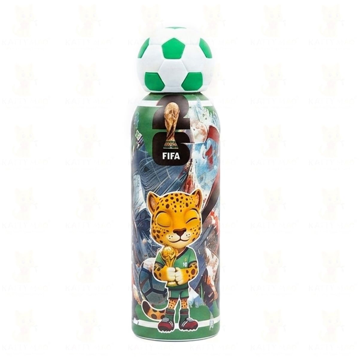 Katty Mao Football Water Bottle 500 ml, Sports Water Bottle, BPA Free Water Bottle for Kids, Teens & Adults, Water Bottle for Travel, School, Gym & Daily Use, Screw Cap, Green