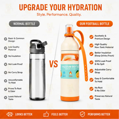 Katty Mao Healthy Life Tumbler with Straw 710 ml, Leak Proof Water Bottle, Sipper Tumbler with Carry Strap, Wide Mouth Travel Mug, Off White Reusable Bottle with Shock Proof Base Cover