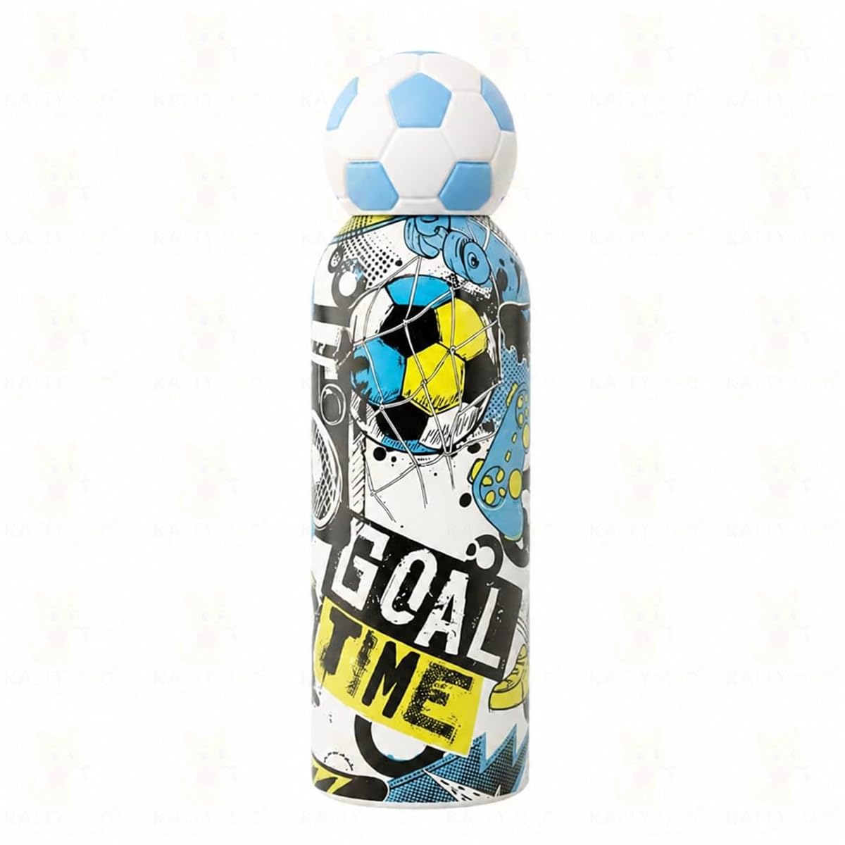 Katty Mao Football Water Bottle 500 ml, Sports Water Bottle, BPA Free Water Bottle for Kids, Teens & Adults, Water Bottle for Travel, School, Gym & Daily Use, Screw Cap