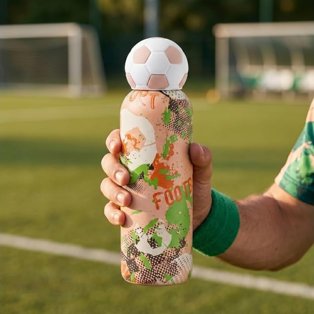 Katty Mao Football Water Bottle 500 ml, Sports Water Bottle, BPA Free Water Bottle for Kids, Teens & Adults, Water Bottle for Travel, School, Gym & Daily Use, Screw Cap