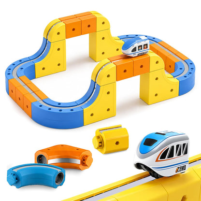 Katty Mao Magnetic Train Toys for Kids Anti Gravity Train, Flexible DIY Railroad Block Set, STEM Educational Toy for Building and Racing, Includes 67 Pieces for Boys and Girls