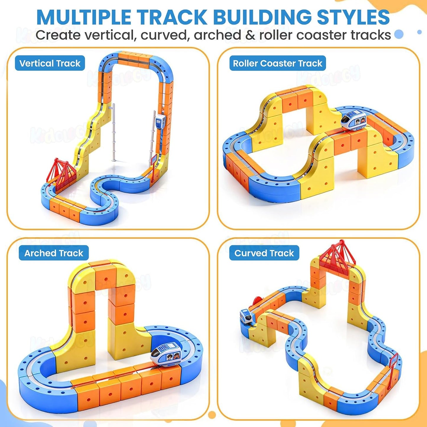 Katty Mao Magnetic Train Toys for Kids Anti Gravity Train, Flexible DIY Railroad Block Set, STEM Educational Toy for Building and Racing, Includes 67 Pieces for Boys and Girls