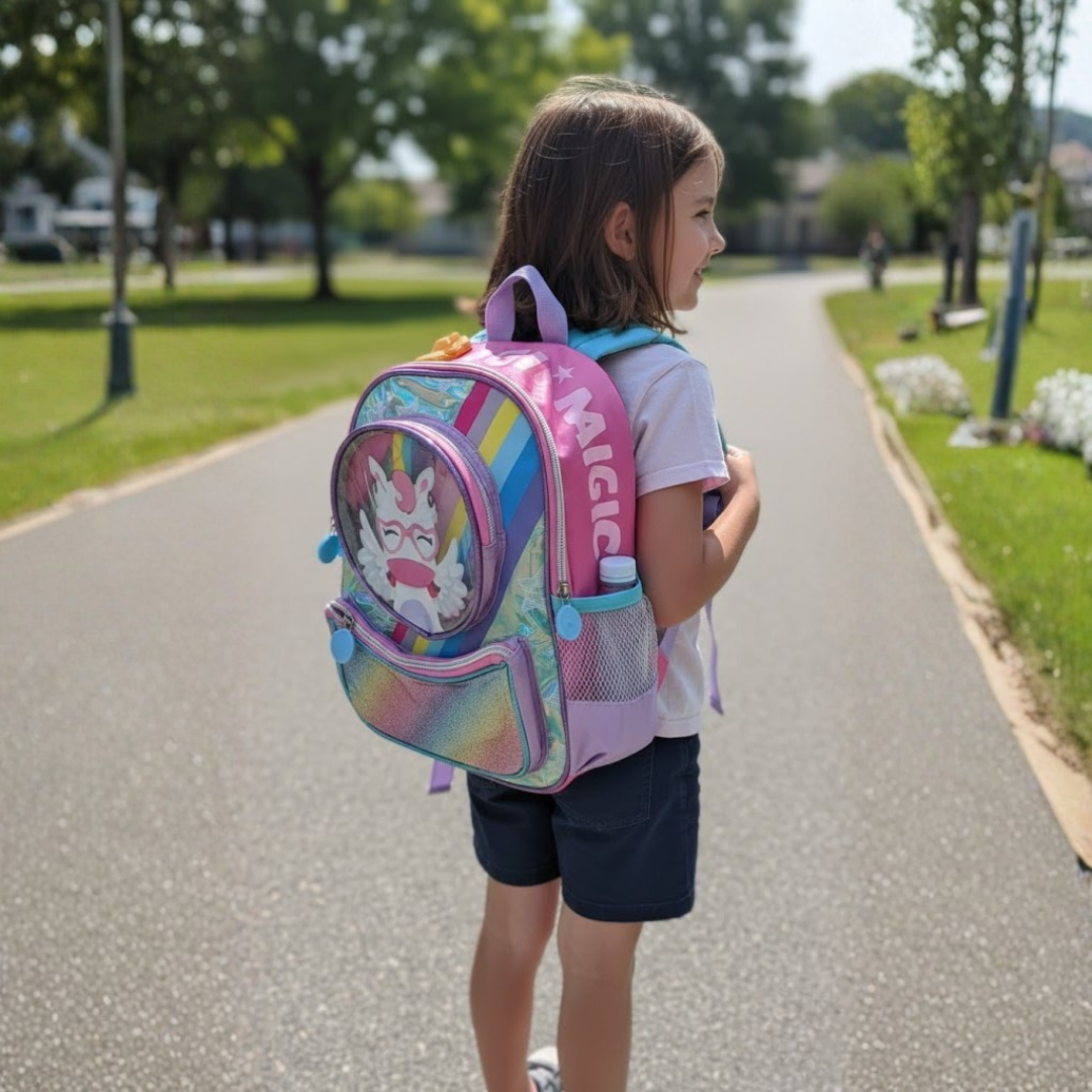 Unicorn & Rainbow theme Backpack | Lightweight & Durable