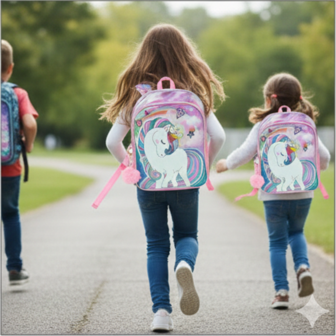 Unicorn theme Backpack| Lightweight & Durable | Spacious Compartments