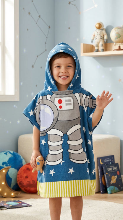 Kids Hooded Towel Poncho, AVAILABLE IN DIFFERENT DESIGNS , Soft Absorbent, Ages 1-6, 24x24 Inch, Beach Bath Pool