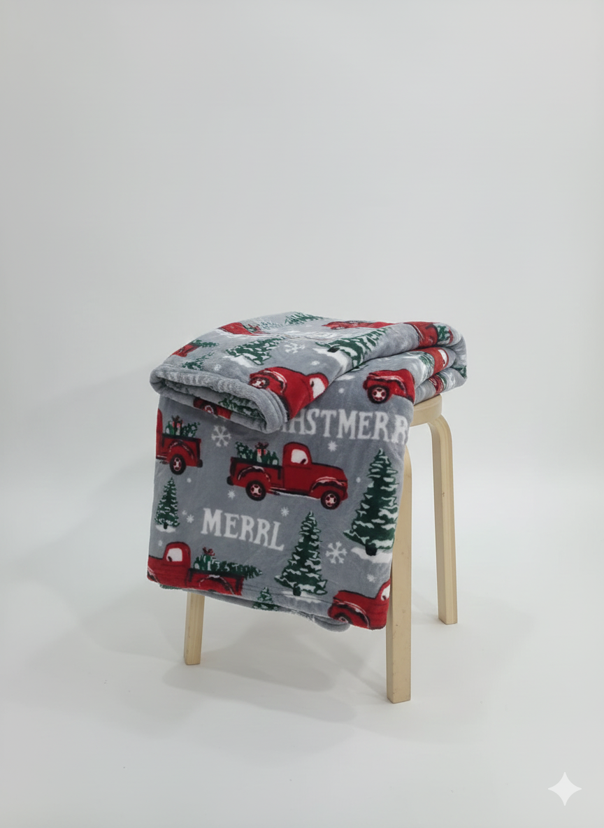 KATTY MAO My First Best Friend Ultra-Soft Christmas Throw Blanket, Green with Gingerbread Pattern, 80x58 Inches, Foldable Holiday Fleece Blanket for Bed, Couch, Travel