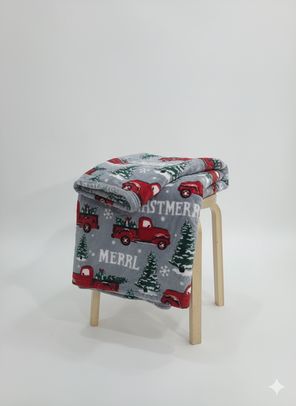 KATTY MAO My First Best Friend Ultra-Soft Christmas Throw Blanket, Green with Gingerbread Pattern, 80x58 Inches, Foldable Holiday Fleece Blanket for Bed, Couch, Travel