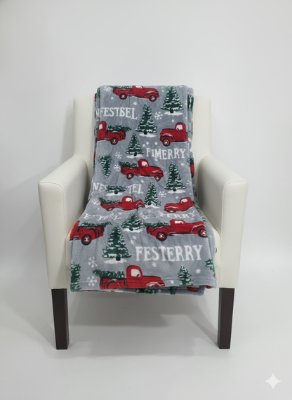 KATTY MAO My First Best Friend Ultra-Soft Christmas Throw Blanket, Green with Gingerbread Pattern, 80x58 Inches, Foldable Holiday Fleece Blanket for Bed, Couch, Travel