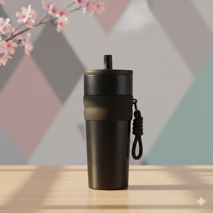 650ml | Insulated Kids | Sipper Bottle | Leak-Proof |  Water Bottle with Carry Strap.