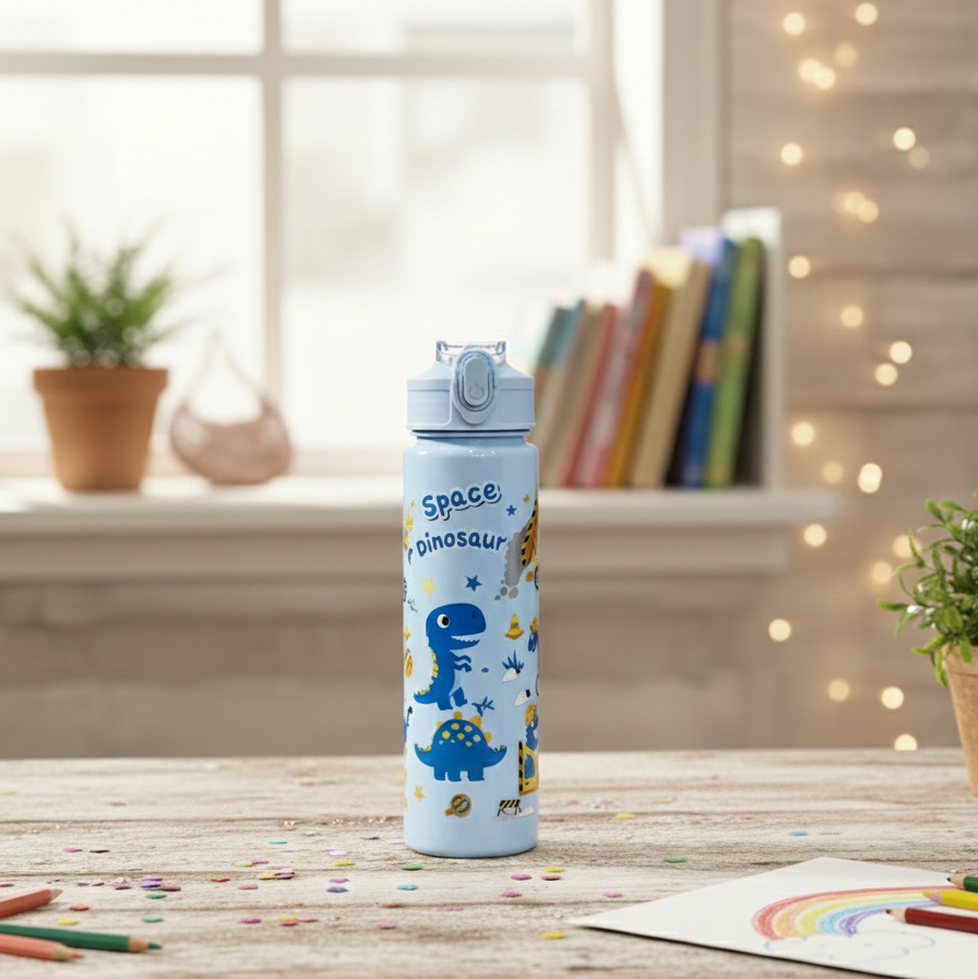 500ml |  Sipper Water Bottle  | Flip-Top Lid|  Push Button Spout.