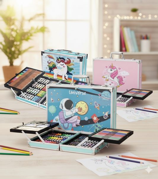 Art Set with Unicorn Case 145 pieces | Colored Pencils | Markers| Watercolors |Artist KIT