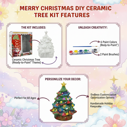 KATTY MAO My First Best Friend DIY Christmas Tree Painting Kit, White Ceramic Tree with Paint Set, Holiday Arts and Crafts Decoration Piggy Bank