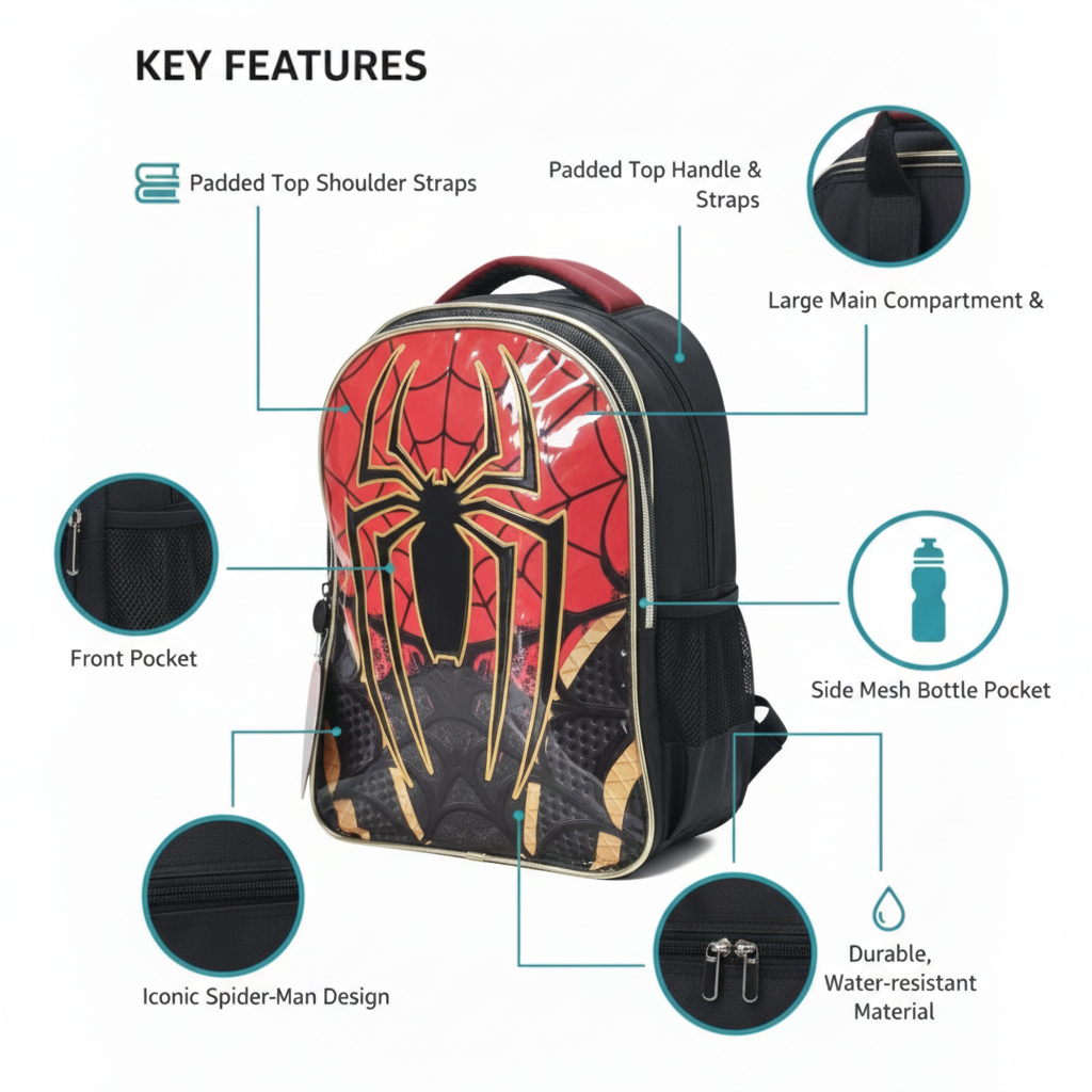 Spider man theme Backpack | Water-Resistant Material | Lightweight & Durable