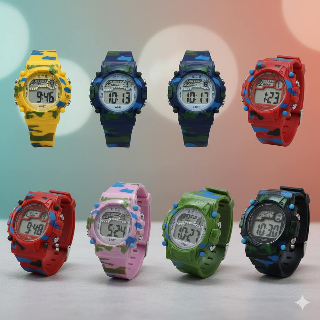 Sports Watch |  LCD Display |  Round Shape| Wristwatch for Kids.
