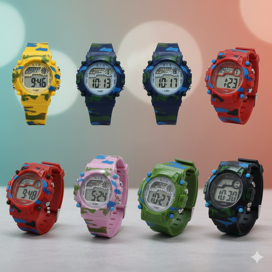 Sports Watch |  LCD Display |  Round Shape| Wristwatch for Kids.