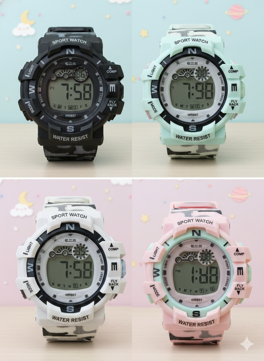 Sports Watch| Water Resistant | Round Shape |  Wristwatch for Kids.