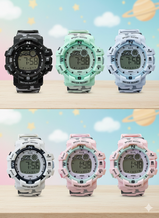 Sports Watch| Water Resistant | Round Shape |  Wristwatch for Kids.