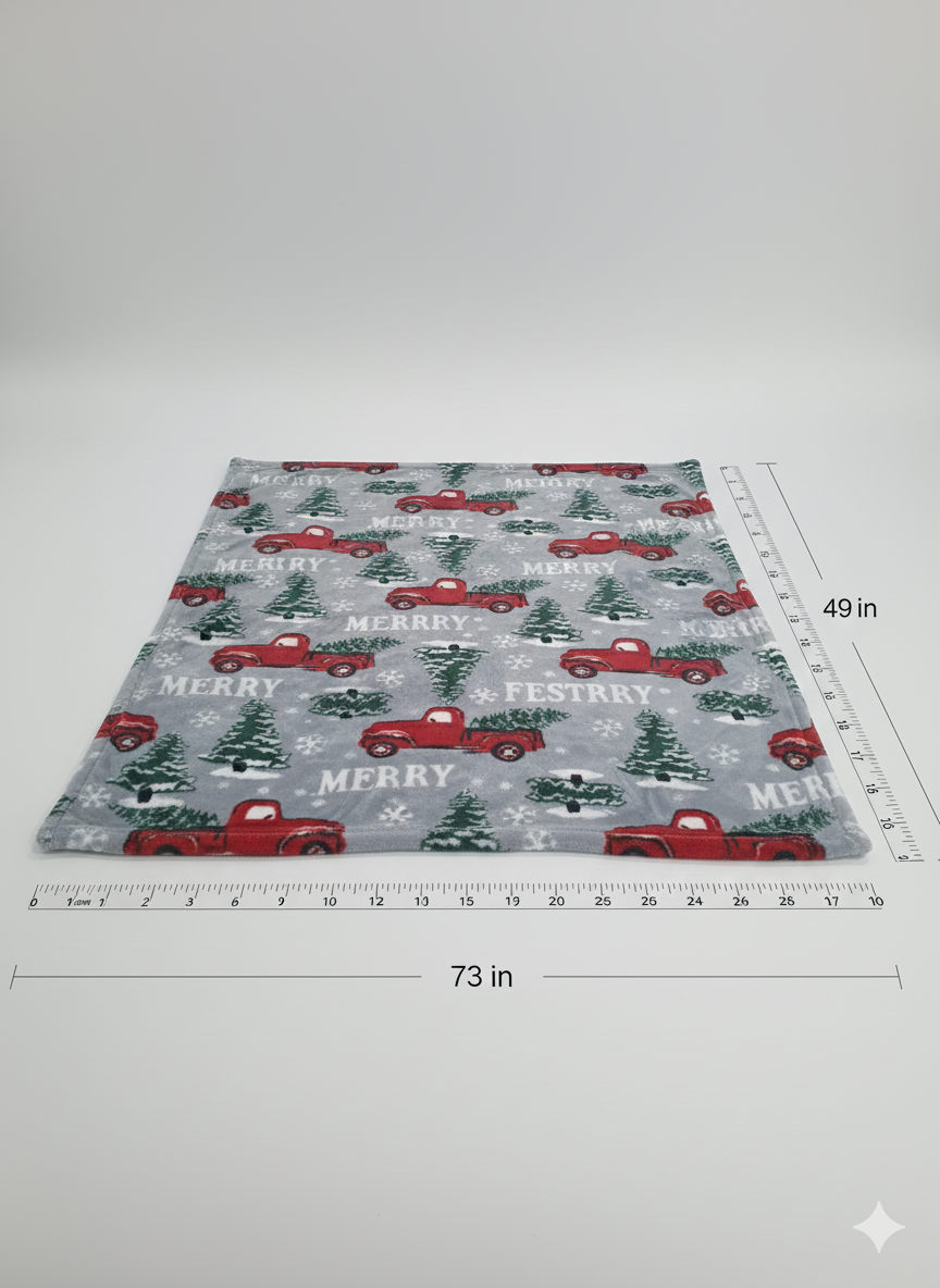 KATTY MAO My First Best Friend Ultra-Soft Christmas Throw Blanket, Green with Gingerbread Pattern, 80x58 Inches, Foldable Holiday Fleece Blanket for Bed, Couch, Travel