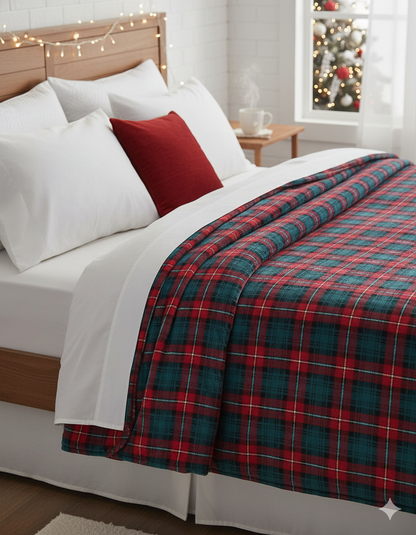 KATTY MAO My First Best Friend Ultra-Soft Christmas Throw Blanket, Green with Gingerbread Pattern, 80x58 Inches, Foldable Holiday Fleece Blanket for Bed, Couch, Travel