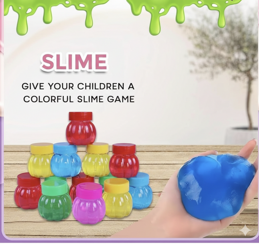 Slime Jars Set | Multicolor | Glitter Slime | Containers | Kids Sensory Play Toy.