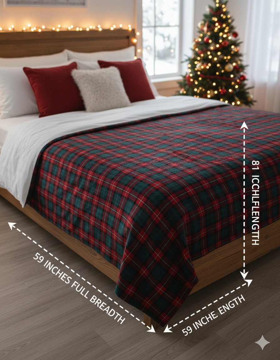 KATTY MAO My First Best Friend Ultra-Soft Christmas Throw Blanket, Green with Gingerbread Pattern, 80x58 Inches, Foldable Holiday Fleece Blanket for Bed, Couch, Travel