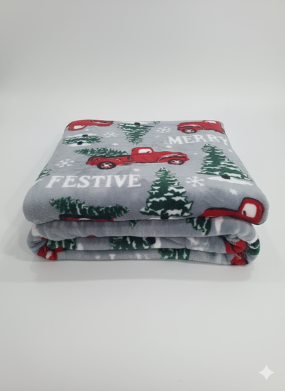 KATTY MAO My First Best Friend Ultra-Soft Christmas Throw Blanket, Green with Gingerbread Pattern, 80x58 Inches, Foldable Holiday Fleece Blanket for Bed, Couch, Travel