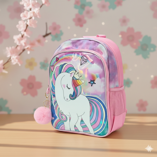 Unicorn theme Backpack| Lightweight & Durable | Spacious Compartments
