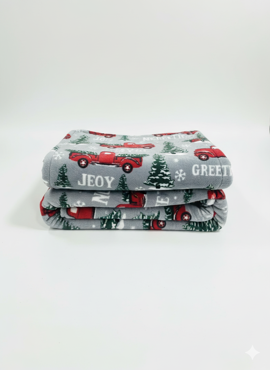 KATTY MAO My First Best Friend Ultra-Soft Christmas Throw Blanket, Green with Gingerbread Pattern, 80x58 Inches, Foldable Holiday Fleece Blanket for Bed, Couch, Travel