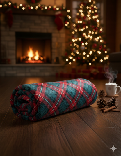 KATTY MAO My First Best Friend Ultra-Soft Christmas Throw Blanket, Green with Gingerbread Pattern, 80x58 Inches, Foldable Holiday Fleece Blanket for Bed, Couch, Travel