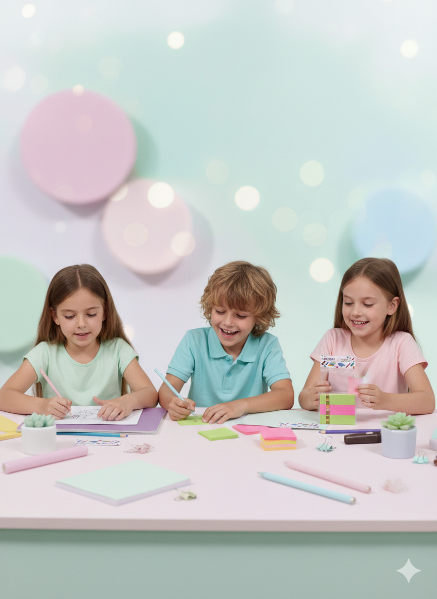 Sticky Notes Set| 3 Bright Pastel Colors| 3x3 Inch | 50 Sheets Per Pad| Strong Adhesive| Perfect for Study| School|Arts and Crafts