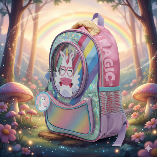 Unicorn & Rainbow theme Backpack | Lightweight & Durable