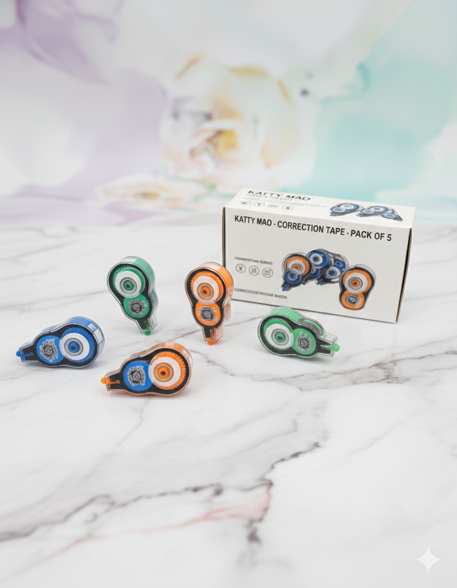 Correction Roller Tape |Dryline Whitener |Tape 5 mm | Smooth White Tape for Clean Corrections | Easy Glide Design.