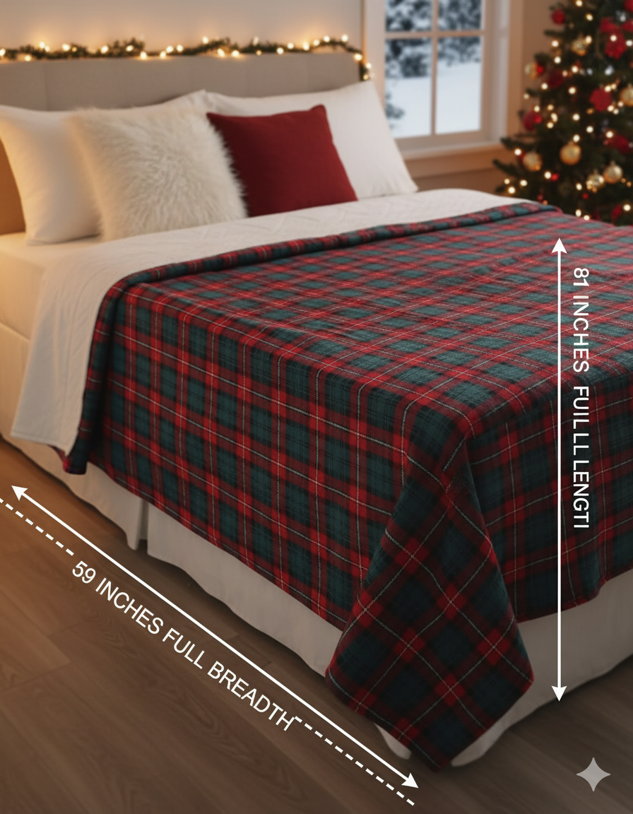 KATTY MAO My First Best Friend Ultra-Soft Christmas Throw Blanket, Green with Gingerbread Pattern, 80x58 Inches, Foldable Holiday Fleece Blanket for Bed, Couch, Travel