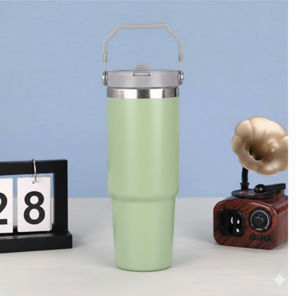 900ML |Vacuum Insulated  |Travel Mug| Portable Tumbler with 3-Way Option| Lid and Integrated Carry Handle.