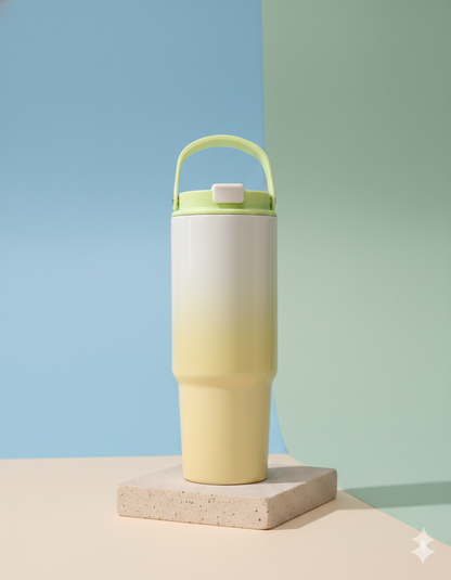 900ml | Gradient tumbler | double wall | stainless steel | with handle & lid.