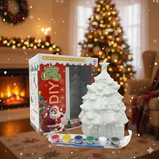 KATTY MAO My First Best Friend DIY Christmas Tree Painting Kit, White Ceramic Tree with Paint Set, Holiday Arts and Crafts Decoration Piggy Bank