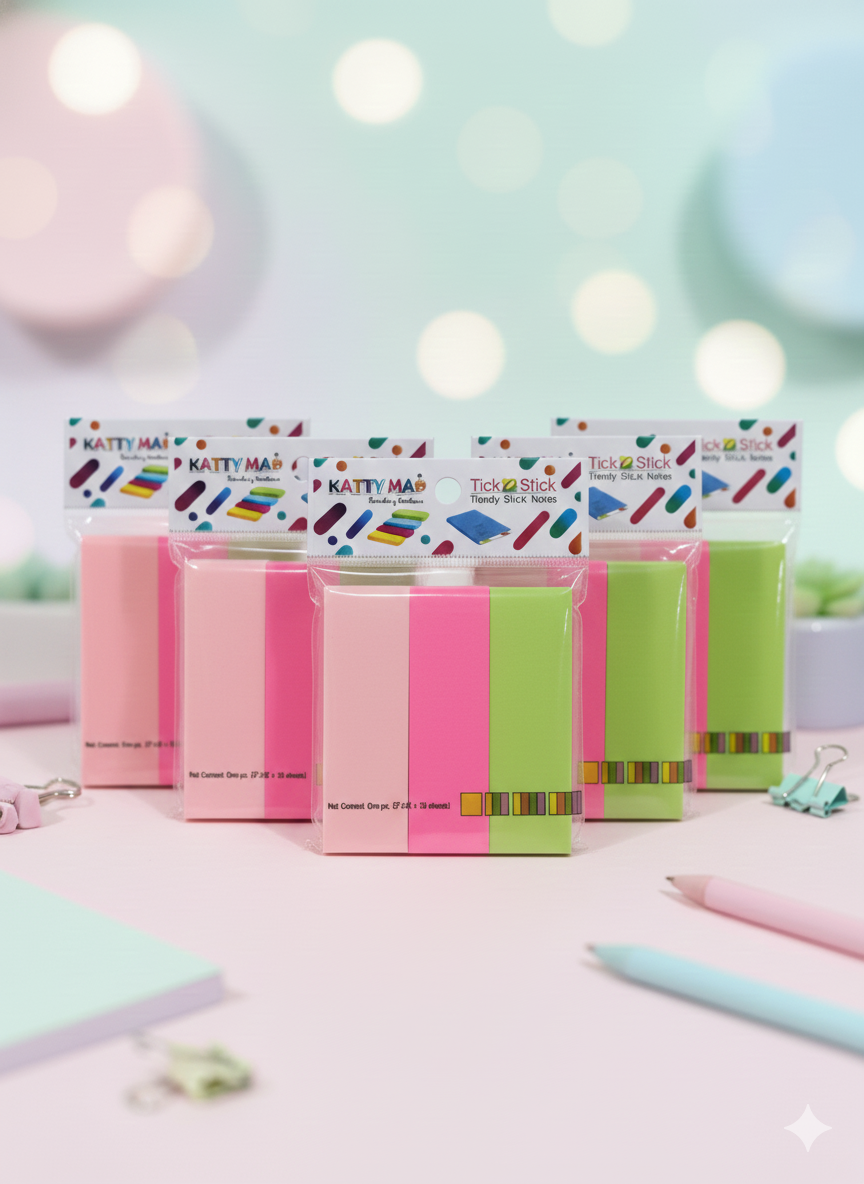 Sticky Notes Set| 3 Bright Pastel Colors| 3x3 Inch | 50 Sheets Per Pad| Strong Adhesive| Perfect for Study| School|Arts and Crafts
