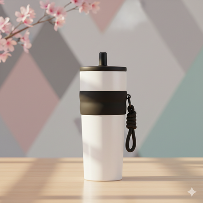 650ml | Insulated Kids | Sipper Bottle | Leak-Proof |  Water Bottle with Carry Strap.